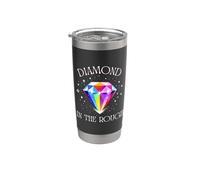 Diamante en bruto: diseño inspirador de gemas coloridas Vaso térmico de acero inoxidable de doble pared
