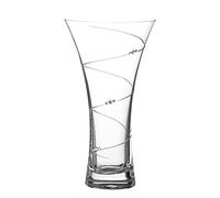 DIAMANTE Jarrón de cristal de Swarovski con cara hueca "remolino" para trompeta - sin plomo (25 cm)