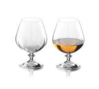 DIAMANTE Juego de 2 vasos de coñac para brandy con efecto óptico, diseño de "Mirage"