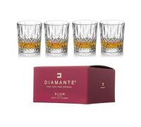 DIAMANTE Montreux - Vasos de cristal para whisky, hechos de cristal premium sin plomo, juego de 4