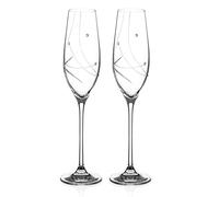 DIAMANTE Swarovski - Juego de 2 copas de champán Prosecco «Angelina» adornadas con cristales de Swarovski