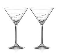 DIAMANTE Swarovski Martini Prosecco - Par de copas de cóctel - "espiral" - cristal cortado a mano con cristales - caja de regalo
