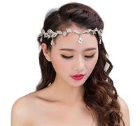 Diamante Tiara Tiara Crown Wedding Weddal Tiara Accesorios Cadena de frente de la frente