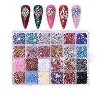 Diamantes de imitación 3D con parte trasera plana, decoración artística, accesorios de cristal coloridos