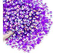 Diamantes de imitación AB morados a granel, 5000 unidades de diamantes de imitación redondos con parte trasera plana, gemas de cristal no termofijas, al por mayor para manualidades, maquillaje, uñas