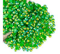 Diamantes de imitación AB verdes a granel, 5000 unidades de diamantes de imitación redondos con parte trasera plana, gemas de cristal no termofijas, al por mayor para manualidades, maquillaje, uñas