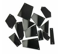 Diamantes de imitación acrílicos de espejo para costura, piedras de imitación irregulares para coser, cristales de imitación negros, tamaño mixto, 100 unidades