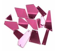Diamantes de imitación acrílicos de espejo para costura, piedras de imitación irregulares para coser, cristales de imitación, rosas, varios tamaños, 100 unidades