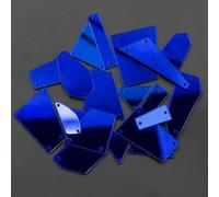 Diamantes de imitación acrílicos de espejo para costura, piedras de imitación irregulares para coser, cristales de zafiro, varios tamaños, 100 unidades