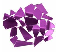 Diamantes de imitación acrílicos de espejo para costura, piedras irregulares de imitación acrílicas cosidas, cristales de imitación morados, tamaño mixto, 100 unidades