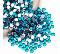 Diamantes de imitación azules pavo real a granel, 5000 unidades de diamantes de imitación redondos con parte trasera plana, gemas de cristal no termofijas, gemas de cristal al por mayor para