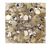 Diamantes de imitación con base dorada transparente y brillantes primera calidad, sin fijación en caliente, SS3-SS40, parte trasera plana, for decoración uñas telas(Clear,Ss3 1440pcs)