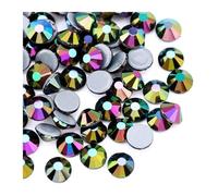 Diamantes de imitación con purpurina multicolor y parte trasera plana, fijación en caliente, for decoración de uñas, costura y telas.(Metal Rainbow,SS12-1440Pcs)