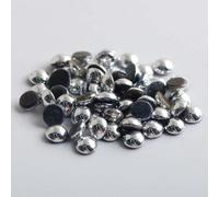 Diamantes de imitación de cerámica Hotfix de 6 mm, 13 colores, tachuelas de cúpula doradas, piedras de Strass de cristal semicirculares, DIY para planchar sobre tela de ropa, 200 piezas-mina platead