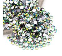 Diamantes de imitación de cristal AB a granel, 5000 unidades de diamantes de imitación redondos con parte trasera plana, gemas de cristal no termofijas, al por mayor para manualidades, maquillaje