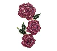 Diamantes de imitación de cristal Beaded Flower Brooch Pins For Women Clothing Patches Multicolor DIY(Purple)