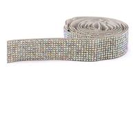 Diamantes de imitación de cristal DIY Self Adhesive Glitter Diamond Sticker Tape Pack of 1 Multicolor Multiple Sizes(White AB,6 row drills)