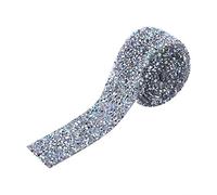 Diamantes De Imitación De Cristal Plateado Cinta Brillante Malla Rollo Bling Artes Manualidades Decoraciones De Eventos 1 Yarda 3 Cm De Ancho (Color Ab)