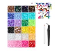 Diamantes de imitación de resina con parte trasera plana, 1 caja de varios tamaños de 3 a 6 mm, para decoración de uñas, diamantes de imitación de resina brillantes de color gelatina