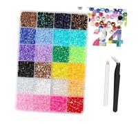 Diamantes de imitación de resina con parte trasera plana de color gelatina, 1 caja de varios tamaños de 3 a 6 mm para decoración de uñas,
