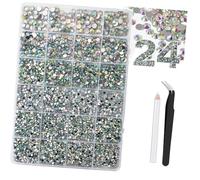 Diamantes de imitación de resina con parte trasera plana para arte de uñas en tamaños de 3 mm, 4 mm, 5 mm, 6 mm, con opción de color gelatina, 10000 pastillas/caja de diamantes de imitación para uñas