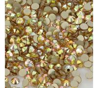 Diamantes de imitación de vidrio con parte trasera plana y purpurina, para pegar en uñas, decoración de ropa, 10 unidades, metal, luz solar, SS30, 288 unidades
