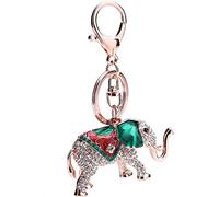 Diamantes de imitación elefante forma colgante llavero unisex llavero de coche llavero llavero cadena para regalo de cumpleaños muy práctico y popular. Operación fácil
