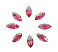 Diamantes de imitación en forma de lágrima, 500 piezas de diamantes de imitación AB, diamantes de imitación de espalda plana, cristales artesanales con forma de ojo de caballo(Rosa roja)