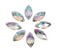 Diamantes de imitación en forma de lágrima, Rhinestone AB 500 piezas, diamantes de imitación de espalda plana, cristales artesanales en forma de ojo de caballo para collar anillos ropa decoraciones de