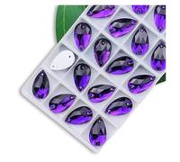 Diamantes de imitación for coser todos los tamaños, colores, cristales AB, gotas populares, piedras cristal for, 2 agujeros, ropa, bricolaje, for hacer zapatos boda(Deep Tanzantie,17x28mm 12pcs)