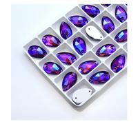 Diamantes de imitación for coser todos los tamaños, colores, cristales AB, gotas populares, piedras cristal for, 2 agujeros, ropa, bricolaje, for hacer zapatos boda(Deep Tanzantie AB,13x22mm 20pcs)