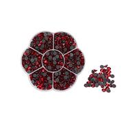 Diamantes de imitación Hotfix Rhinestones Nail Rhinestone Brillante Vidrio Transparente Decorativo DIY Nail Art Suministros para Niñas Mujeres Ropa Nail Art 1000 Piezas (JM201 roja)