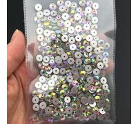 Diamantes de imitación para coser redondos de cristal de 3 mm, 4 mm, 5 mm, 6 mm con 1 orificio central para coser piedra-cristal ab, 5 mm, 1440 piezas