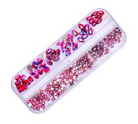 Diamantes de imitación para uñas, cristales, gemas, cuentas para uñas de múltiples formas y tamaños, para manualidades de uñas y joyería DIY