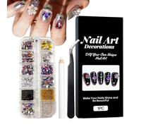 Diamantes de imitación para uñas - Herramienta de belleza 3D colorida multiforma de larga duración | Dijes de joyas de uñas | para niñas, adolescentes, madres, salón profesional, hogar, fiesta