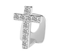 Diamantes Grillz, Kucheed Cruz Funda Brillante para Los Dientes, Joyería Superior Estilo Hip Hop Chapada en Oro de 18 Quilates, Modernos Decoraciones Dentales Accesorios para Fiestas de Rap (Plata)