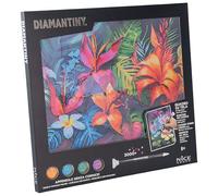 DIAMANTINY Level Up - Cuadro - Creative Art, kit de pintura de diamantes, crea el mosaico Tropical Flowers
