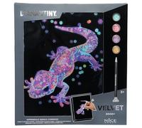 Diamantiny Level Up - Gecko - Cuadro Gecko con Fondo de Terciopelo