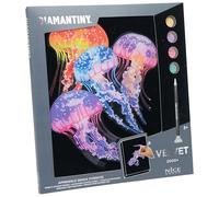 Diamantiny Level Up - Jelly Fishes - Cuadro Medusas con Fondo de Terciopelo