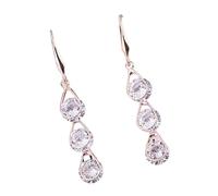 DIAMANTIO Pendientes de lágrima de boda elegantes colgantes con circonita cúbica marquesa de lujo AAAAA chapados en oro de 18 quilates con diamantes de imitación brillantes para novia, dama de honor