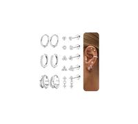 Diamday 8 Pares Pendientes Mujer Piercing Oreja Acero Quirurgico Piercing Tragus Helix Aros Dorados Mujer Hipoalergenicos Helix Tragus Cartílago Pendientes Pequeños Aros Aretes Oro Plata