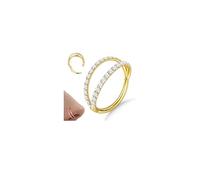 Diamday Piercing Nariz Anillos CZ Oreja Aro Pendientes Clicker Nariz Aros 316L Acero Quirúrgico Septum Labio Anillo Tragus Helix Piercing Daith Rook Conch Cartílago Pendientes 18G/20G