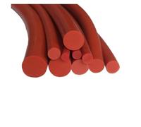 Diámetro 1mm ~ 20mm cordón de silicona sólido rojo junta de goma tiras de sellado junta tórica temperatura(Dia 6mm,1M)
