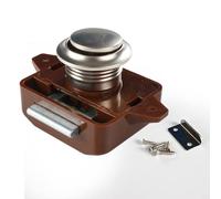 Diámetro 26mm Camper Car Push Lock RV Caravana Barco Cajón Pestillo Botón Cerraduras for herrajes for Muebles,Ahorro de Espacio Compacto(Brown)