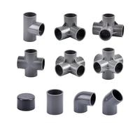 Diámetro interior 20 25 32 mm Conector de tubería PVC Codo recto Tuga de agua Adaptador de agua Casa Tubo de bricolaje 3 4 5 6 maneras(B,I.D 32mm)