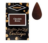 Diamine Cartuchos de tinta para pluma estilográfica marrón chocolate, paquete de 18