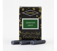 Diamine Sherwood Green - Cartuchos de tinta para pluma estilográfica (18 unidades), color verde