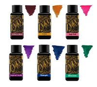 Diamine Tinta de Pluma Estilográfica 30ml - Rueda de Color - 6 x Botellas - Writers Blood, Sepia, Imperial Purple, Midnight, Hope Pink, Ultra Green