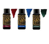 Diamine - Tinta para pluma estilográfica, 30 ml, color primario, 3 botellas - Oxblood & Oxford Blue & Green Black