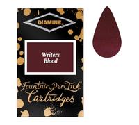 Diamine Writers Blood - Cartuchos de tinta para pluma estilográfica, paquete de 18